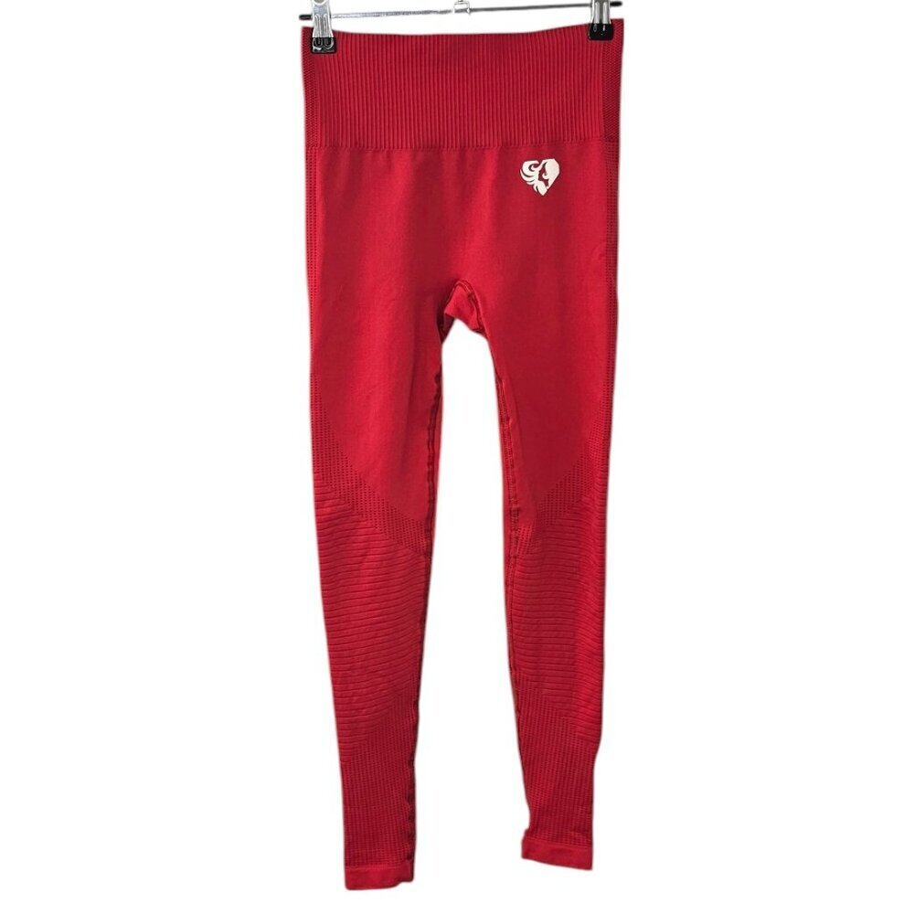 Womens Best Power Seameless Leggings, Athletic, Red, High Rise, Size Small